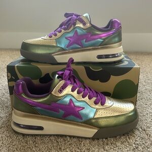 Bape “A Bathing Ape” Sneakers Roadsta 'Metallic Green' Men’s size 11